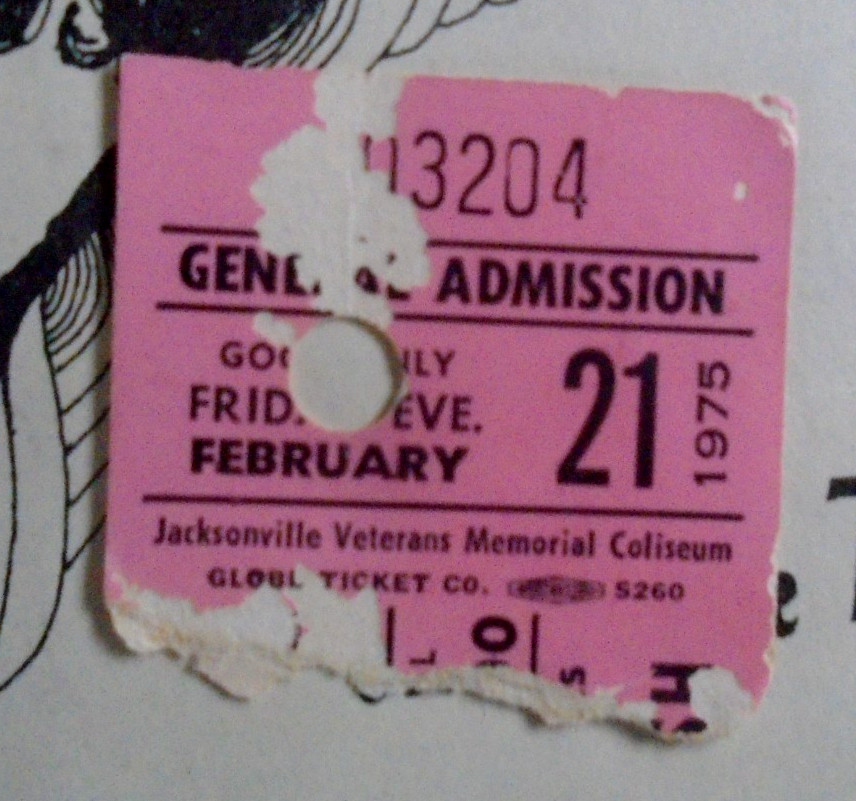 ORIGINAL CONCERT HANDBILL & TICKET-JOE WALSH & BARNSTORM-JACKSONVILLE-2_21_1975+