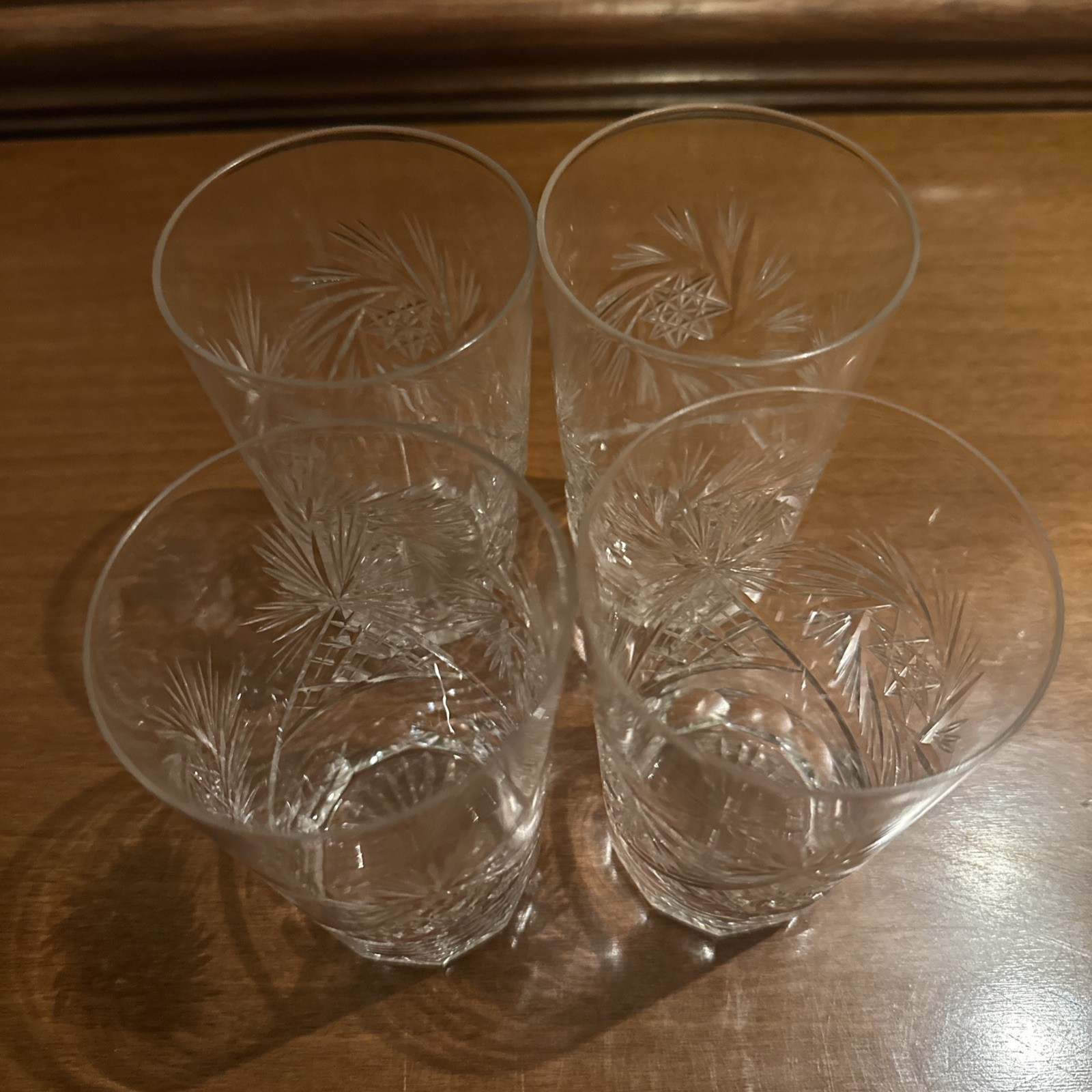 Vintage Pinwheel Cut Crystal Tumblers Glass – Set of 4 – 180ml