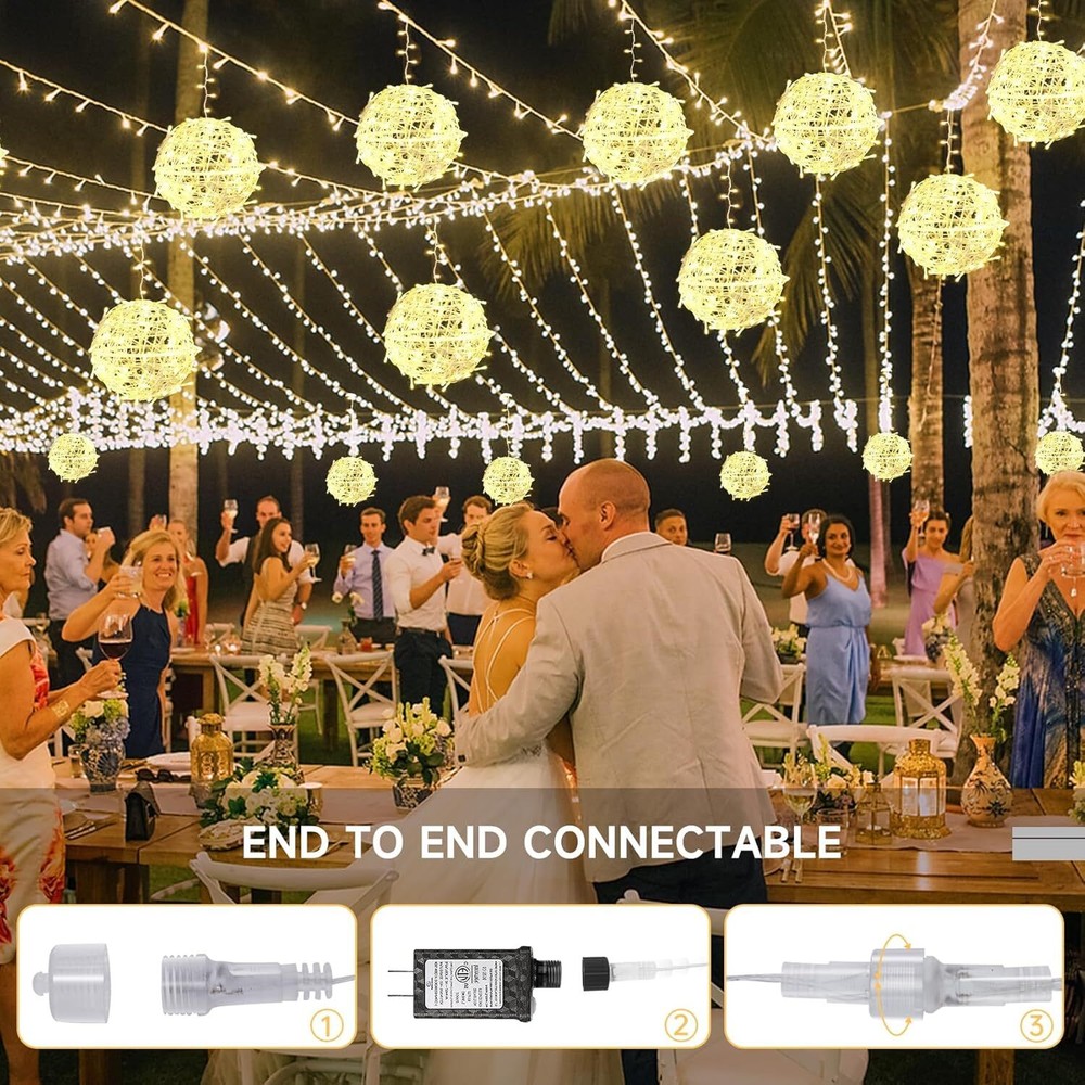 Outdoor Christmas String Lights,Spherical Tree Garden Spherical Lights