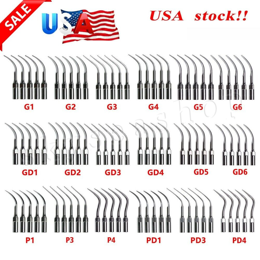 5x Dental Ultrasonic Piezo Scaler Tips fit Woodpecker EMS/DTE SATELEC Handpiece