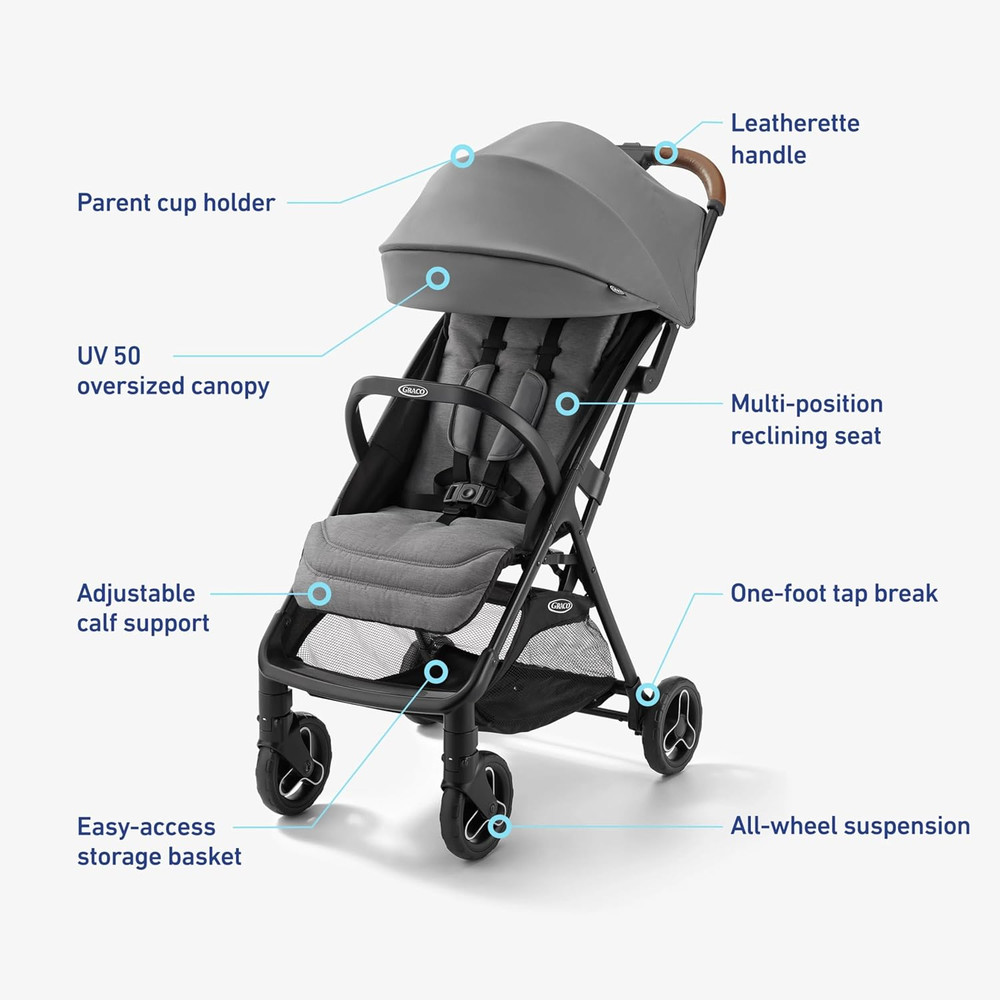 Ready2Jet Compact Stroller – Overhead Friendly Compact Travel Stroller with Auto