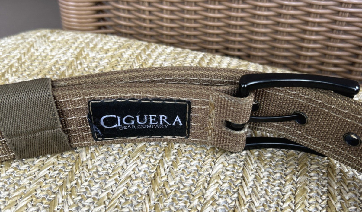 Ciguera Gear Company Dark Khaki Belt Size Medium Black Buckle Emissary EDC New