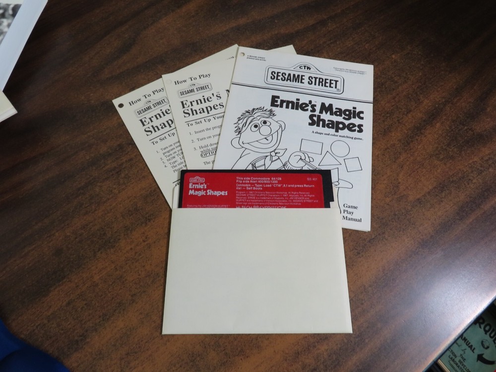 1988 Sesame Street Learning Library Volume One Commodore 64/128 Atari Software