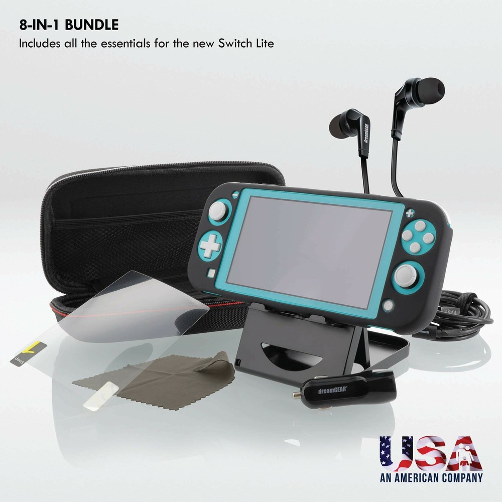 dreamGEAR Starter Kit Lite for Nintendo Switch Lite - Case, Grip, Earbud, & More