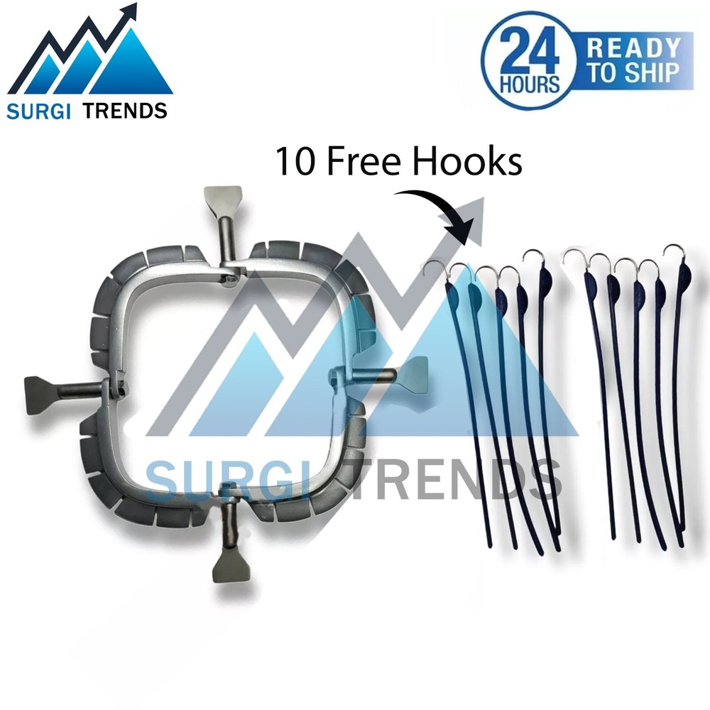 Lone Star Veterinary Retractor Ring with 10 Free Hooks Surgical Instruments Set