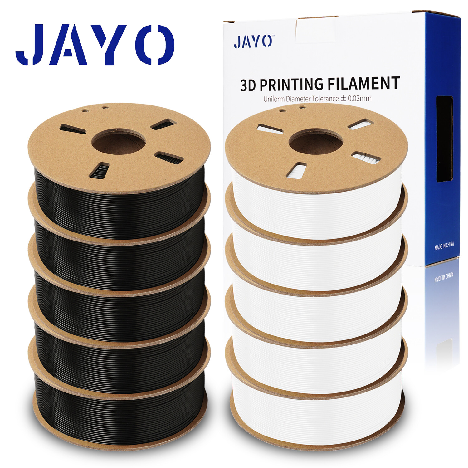 JAYO 10Rolls 1.75mm Filament 3D Printer PLA PLA+ SILK PETG 1.1KG Low Shrinkage