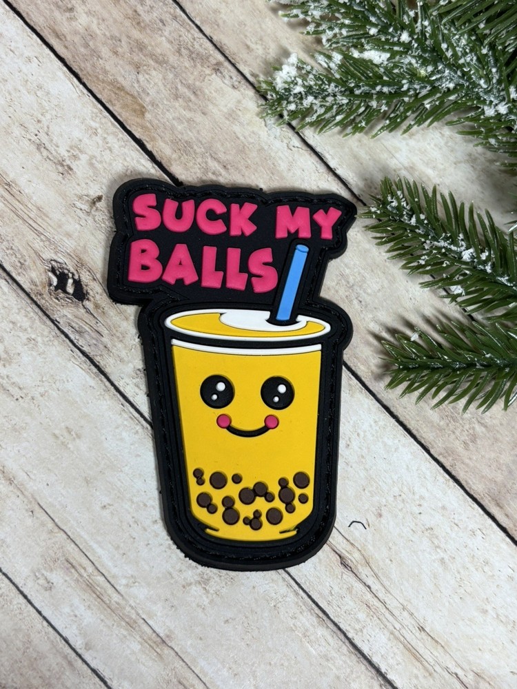 Tactical PVC Patch- Morale Patch - Suck My Balls Boba Patch - Funny Boba Tea