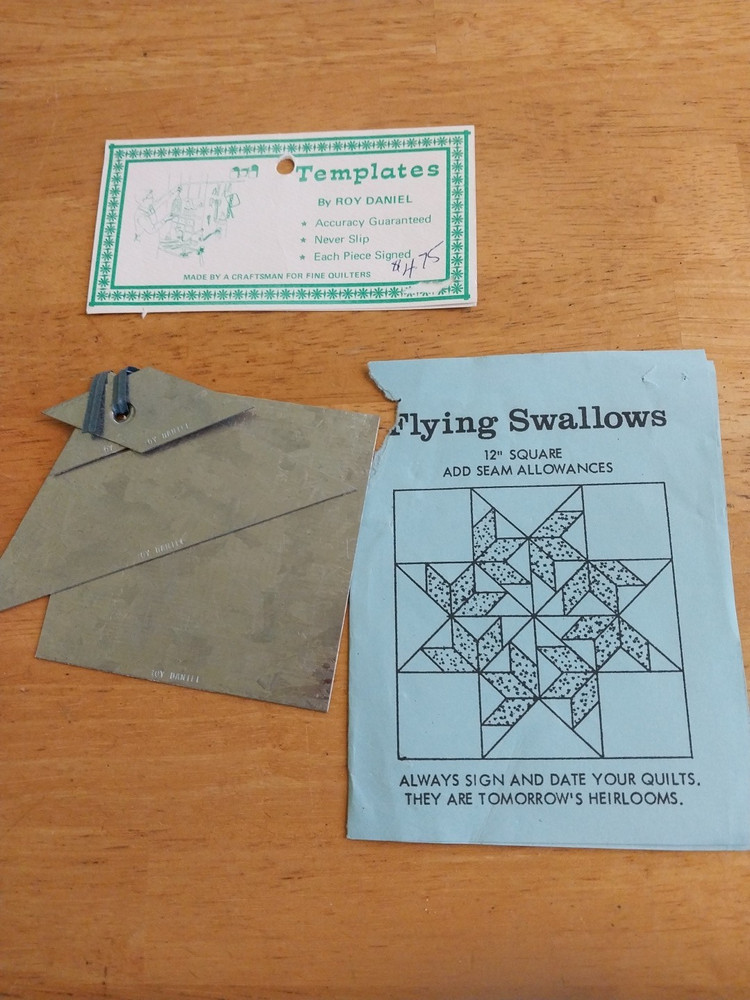 Roy Daniel Template for quilting Flying Swallows