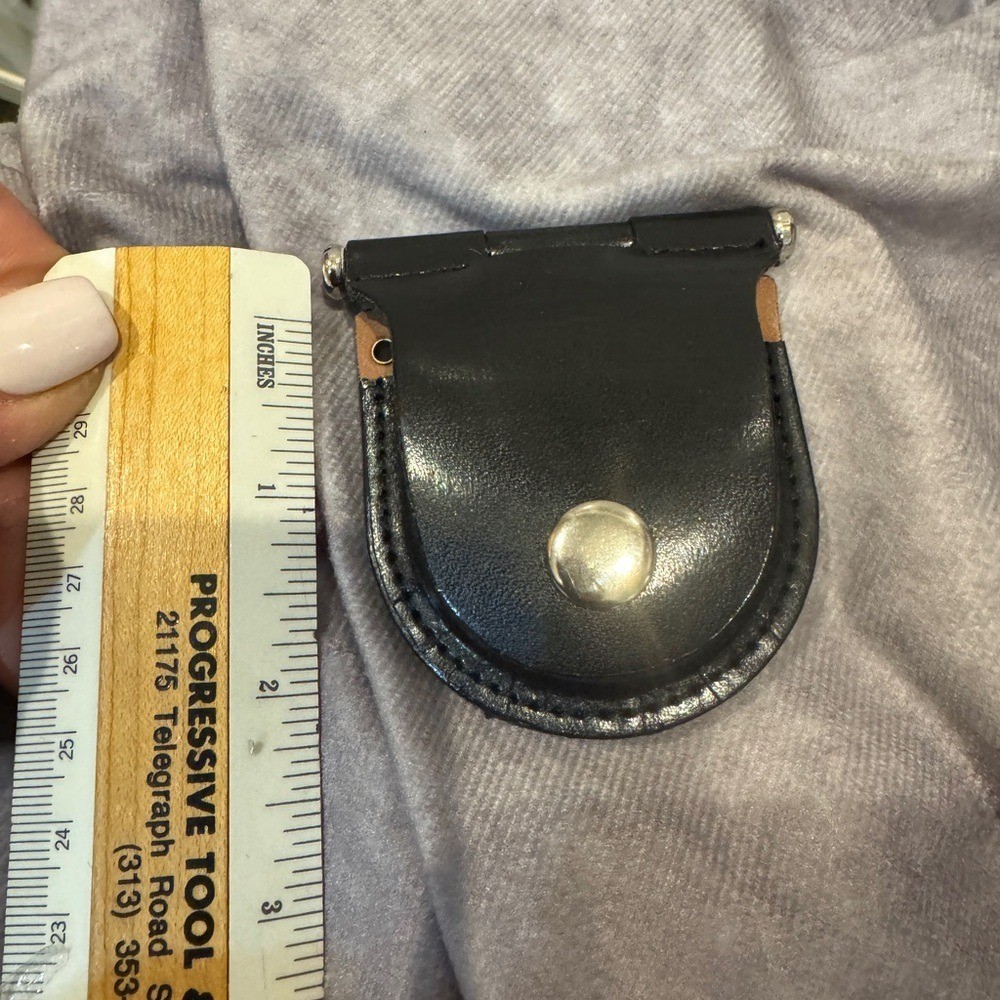Black Leather Unmarked small handcuff holder