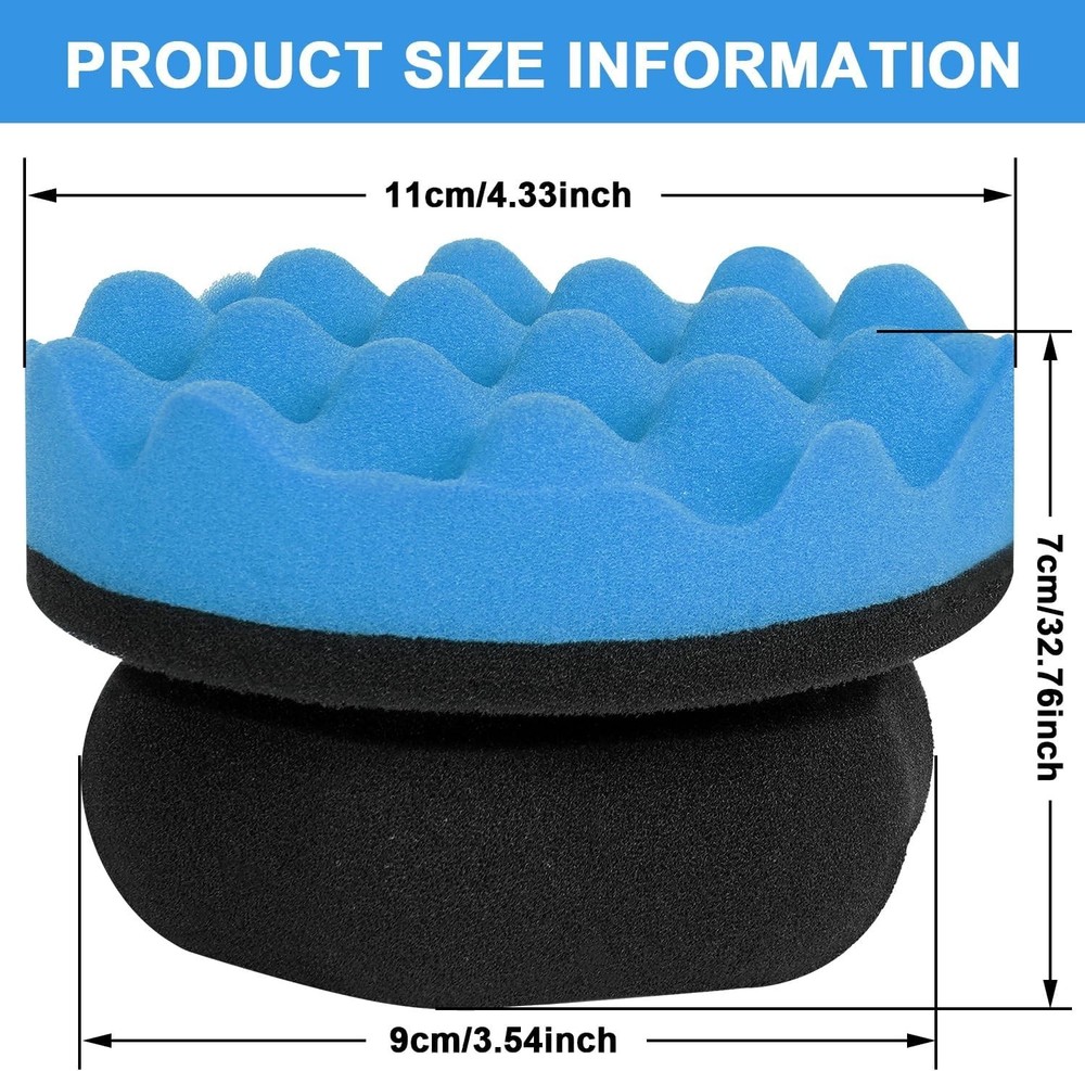 2 Pack Large Tire Shine Applicator Pad, Tire Hex Grip Applicator, Reusable Ca...