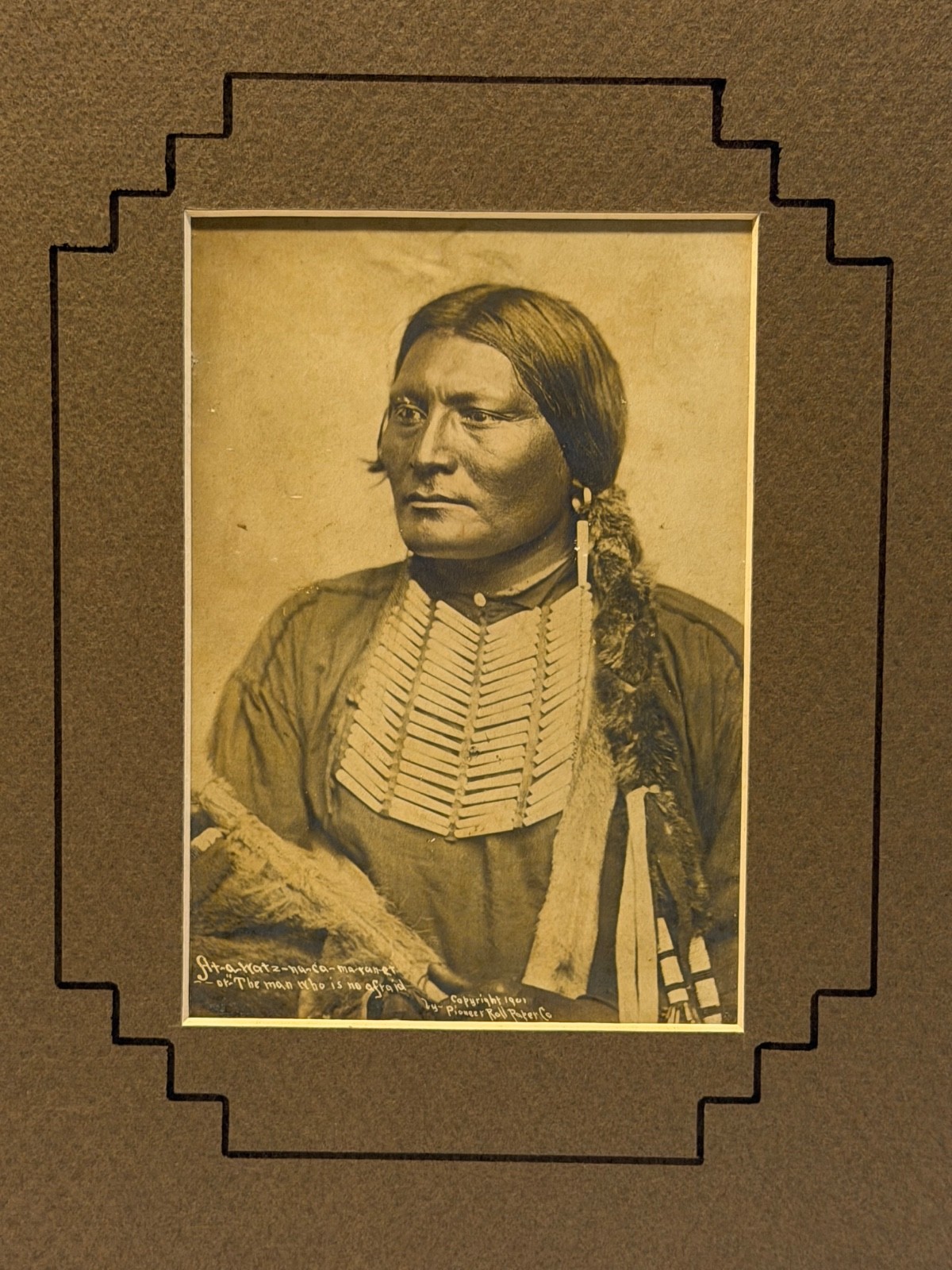 Antique Native American Indian Photograph of Chief Wah-Shun-Gah of Kaw Nation