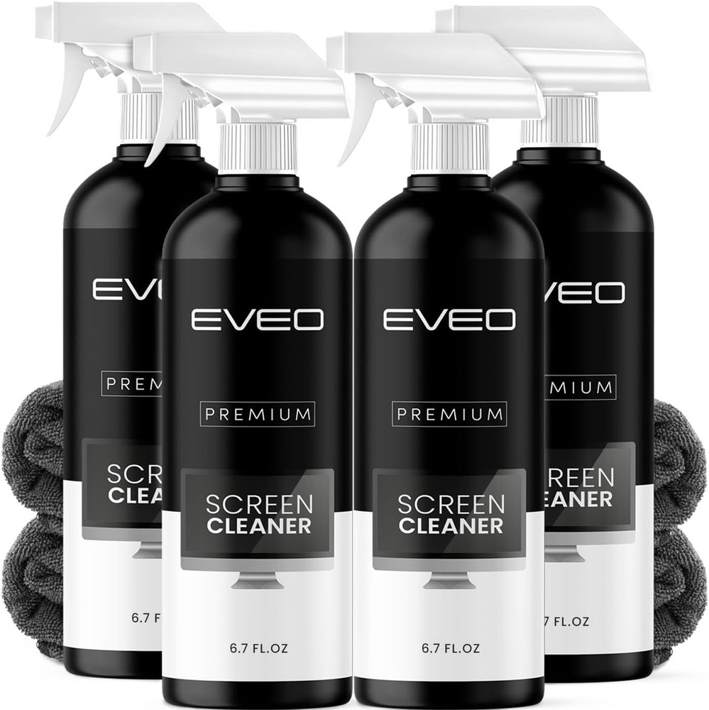 TV Screen Cleaner Set with Microfiber Cloth - 4 Pack