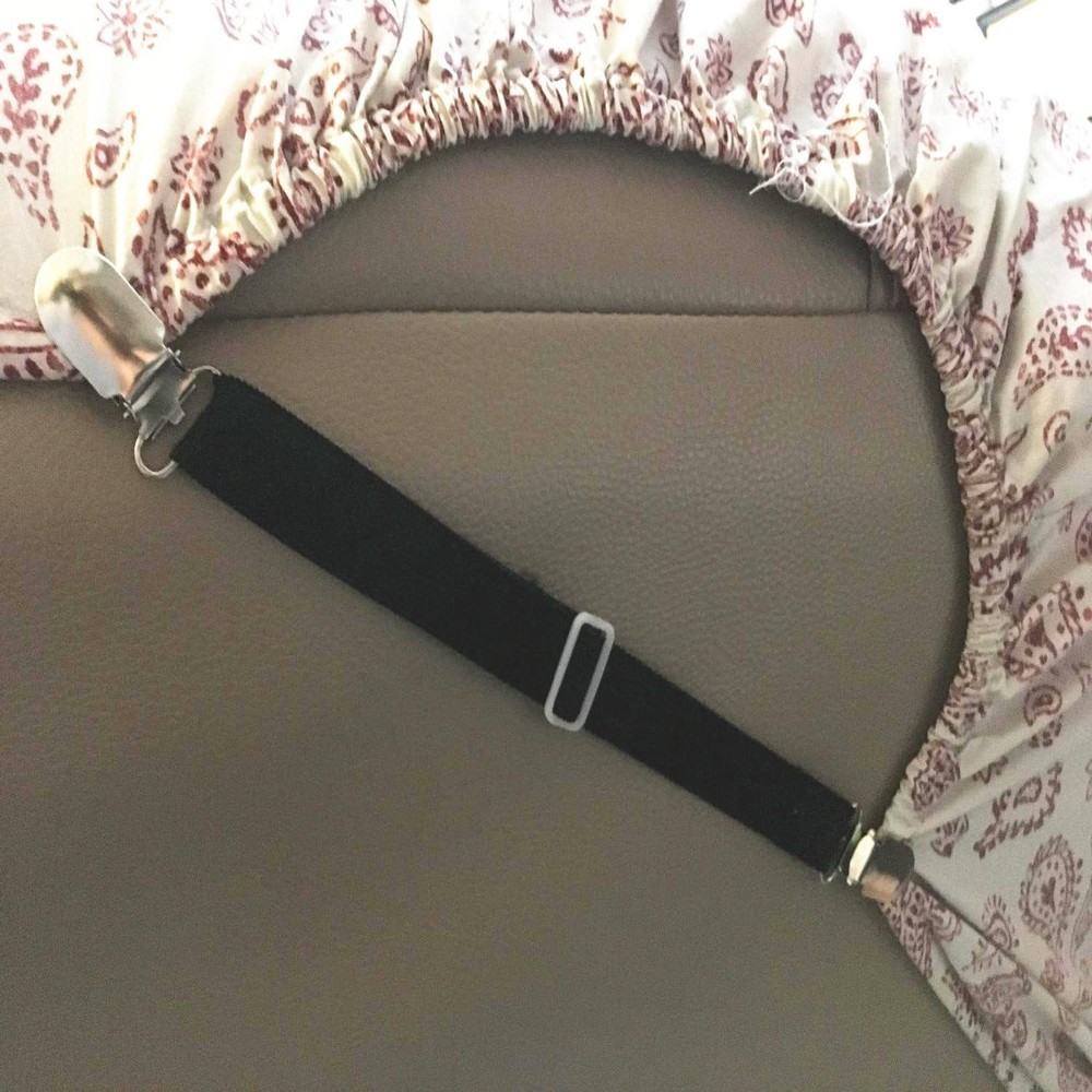 Durable Bed Sheet Holder Straps - 4 Pack Adjustable Elastic Suspender Fasteners