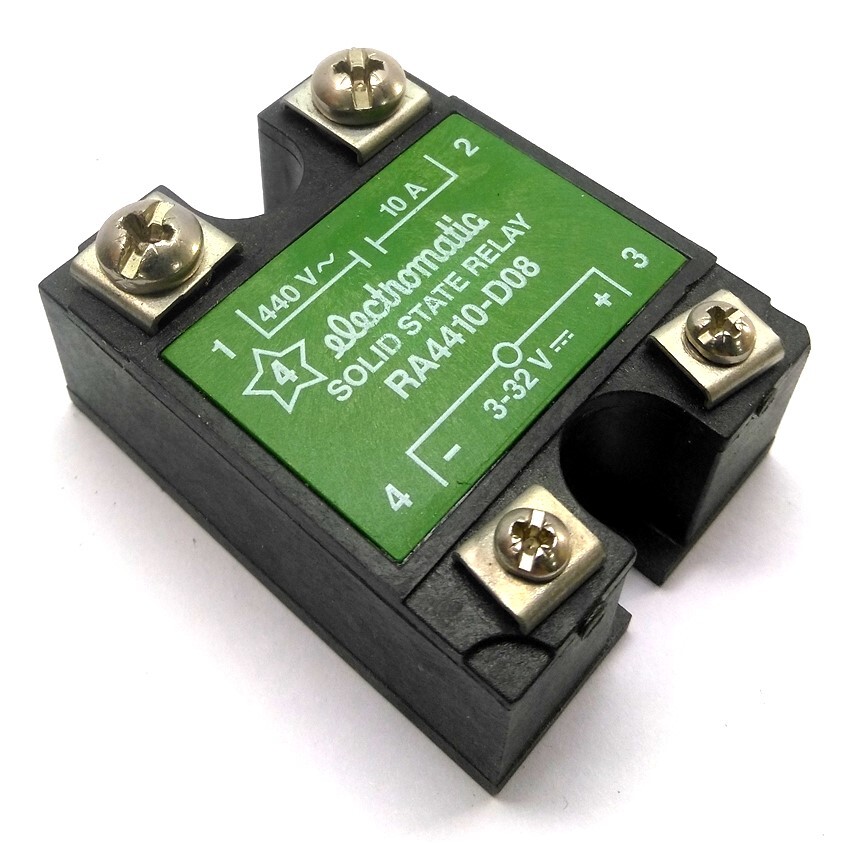 Electromatic RA4410-D08 Solid-State Relay, Control: 3-32VDC, Output: 440VAC 10A