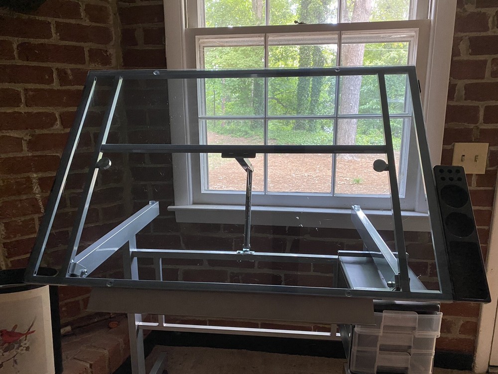 Vision Craft Station: Adjustable Drawing Drafting Table with Tempered Glasses