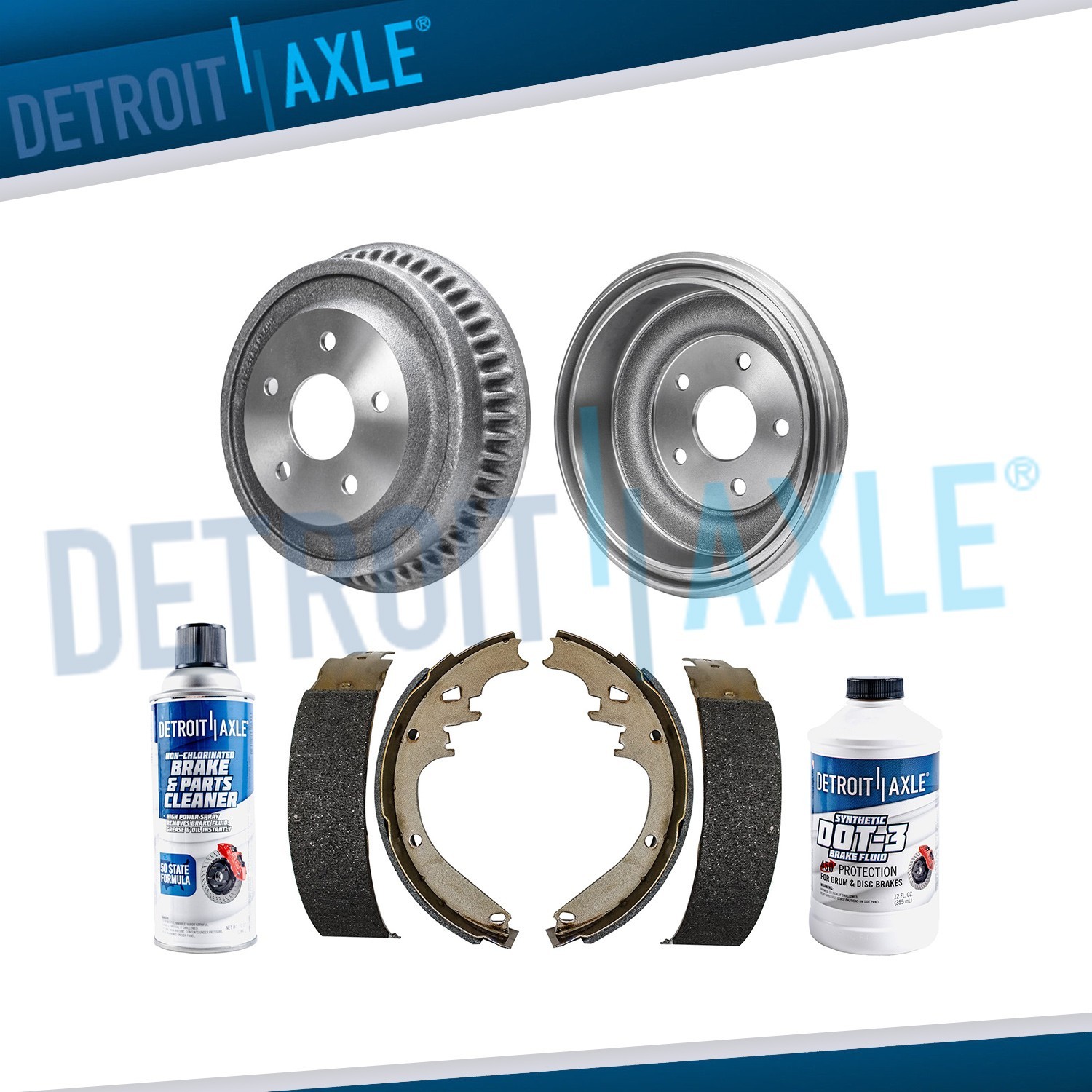 Rear Brake Drums and Brake Shoes Brake Kit for 1994 - 1999 Dodge Ram 1500 5 Lugs