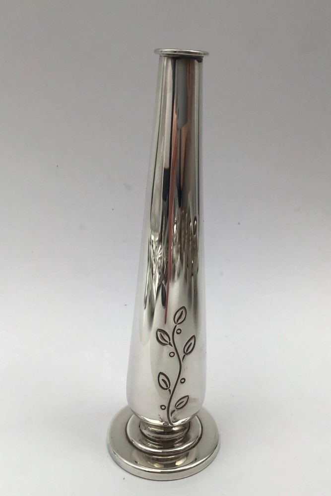 Hans Jensen Silver Orchid Vase