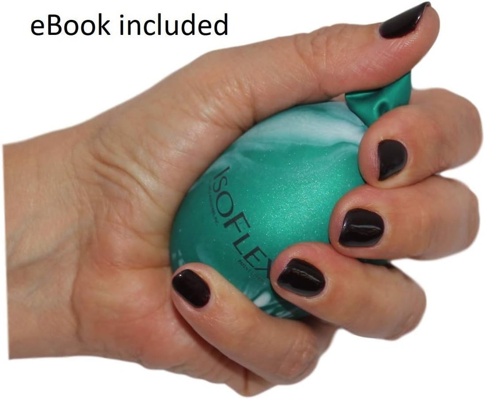 Hand Therapy And Exercise Ball with an e-Book. 2 Pack - One Solid Color And O...