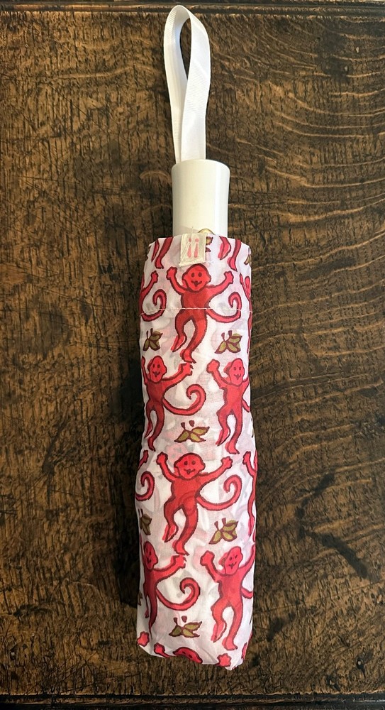 Roller Rabbit PINK MONKEY umbrella - opened but never used
