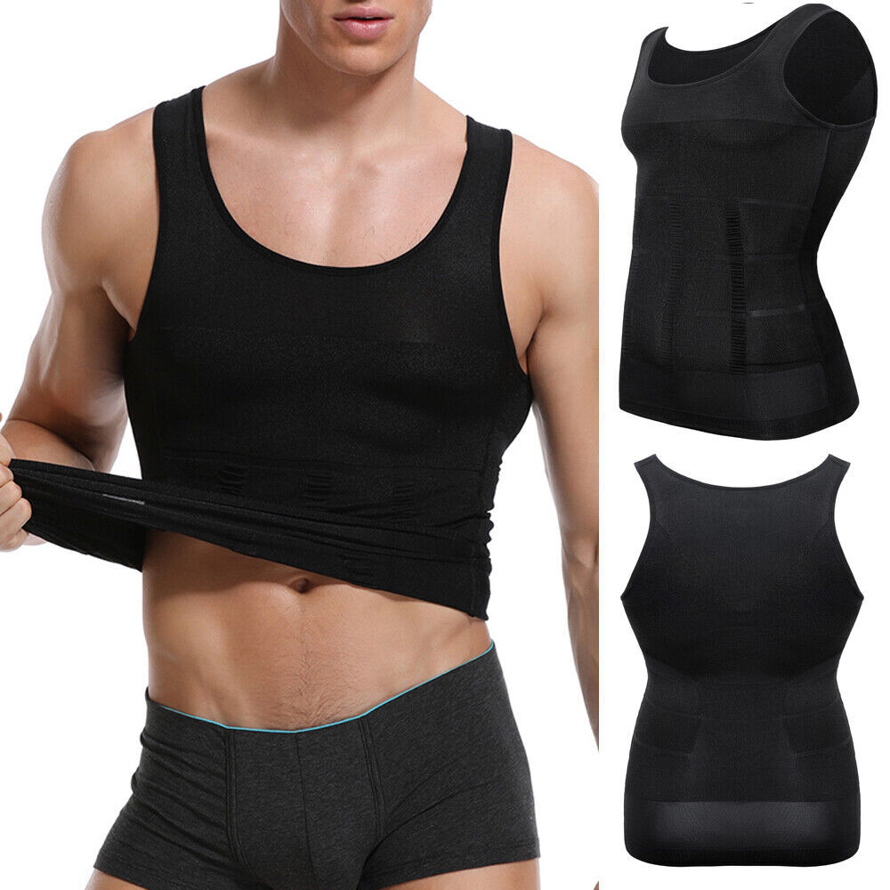 Men Body Shaper Slimming Tummy Vest Thermal Compression Shirt Tank Top Shapewear