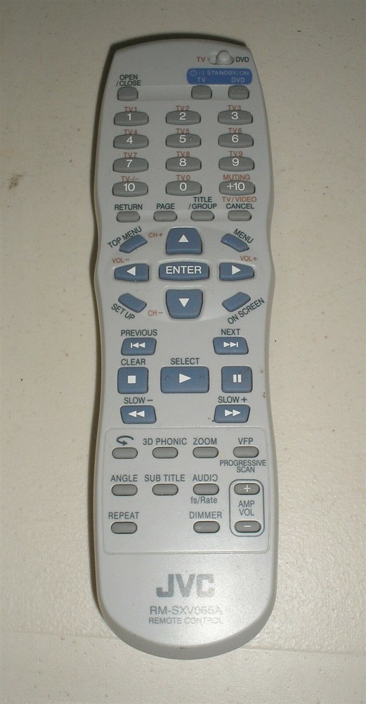 JVC RM-SXV065A TV/DVD Remote Control