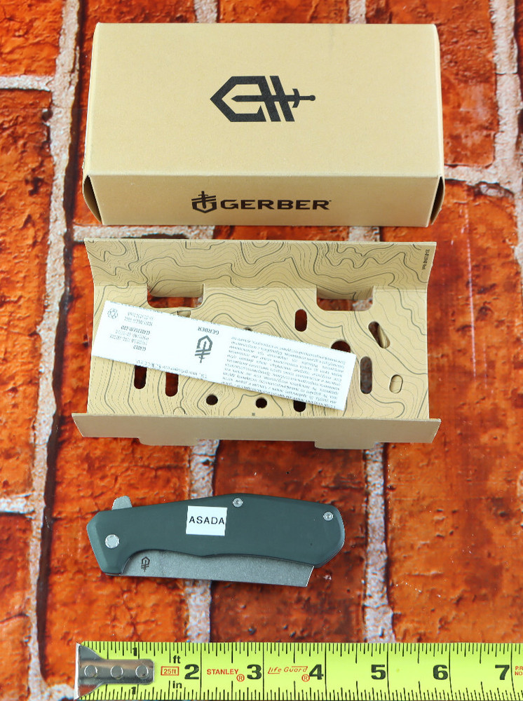 Gerber Asada Folding Knife Cleaver Onyx READ