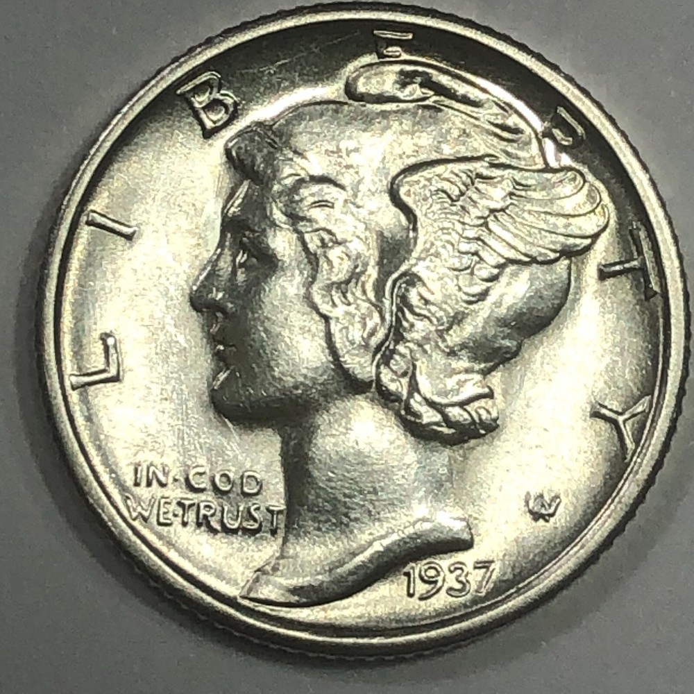 1937-S  Uncirculated Mercury Silver Dime - #19769