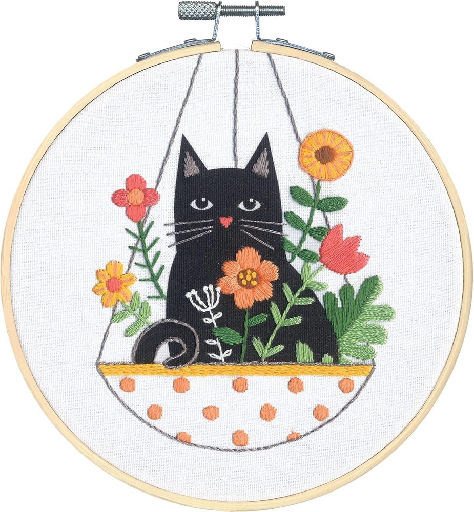 Dimensions 72-76916 Cat Planter Embroidery Needlepoint Kit for Beginners