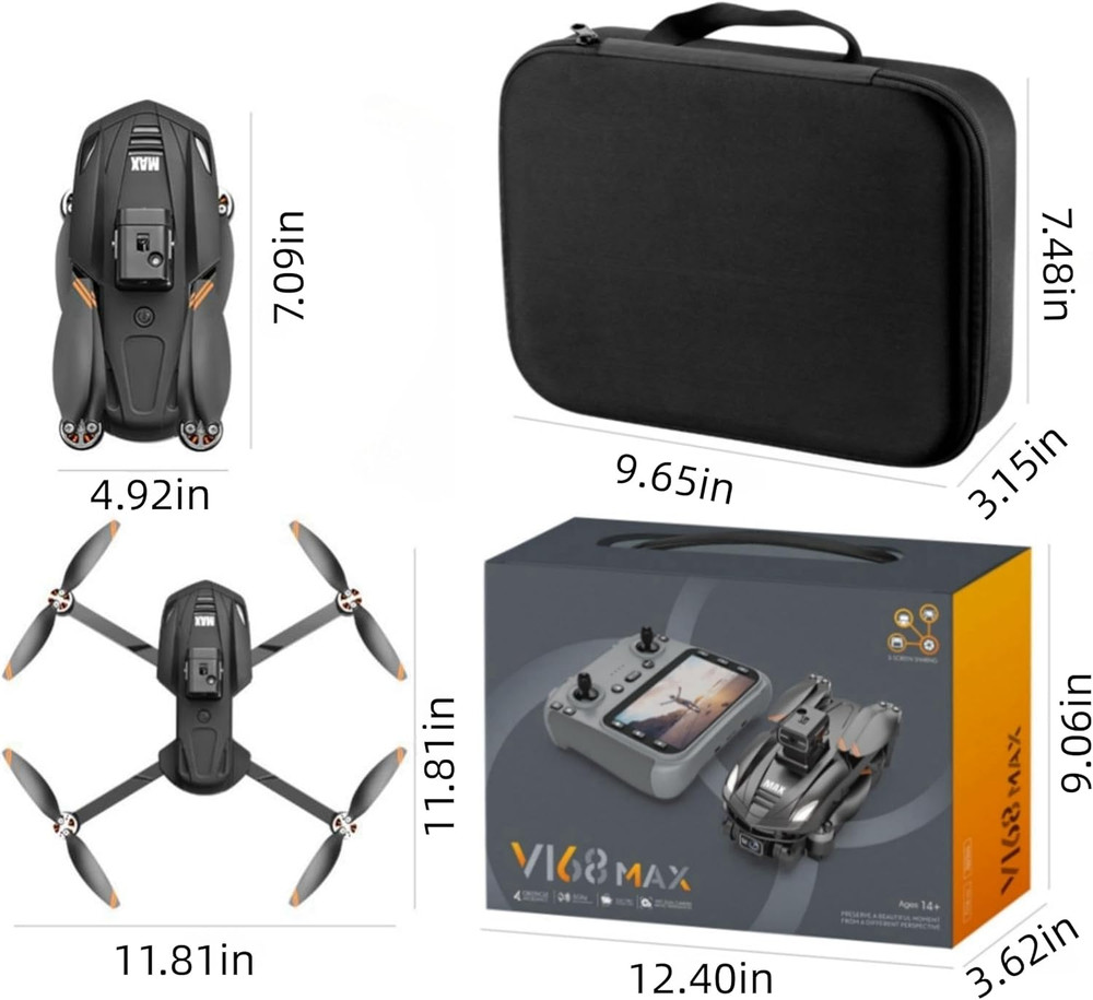 GPS Drone with 4K Camera, 4.5" LCD Display Screen Controller- 3,280Ft RC Range,