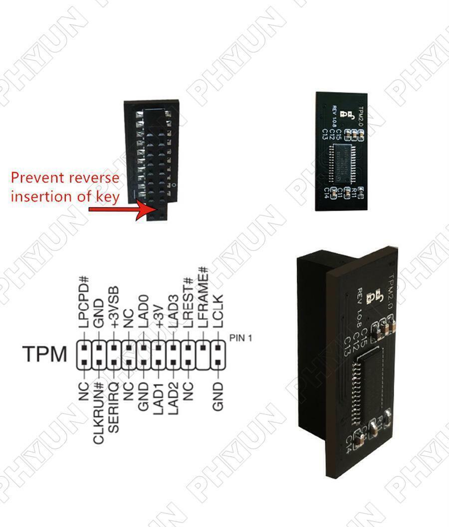 TPM 2.0 Module Trusted Platform For ASUS Windows 11 Motherboard 20 Pin LPC Card