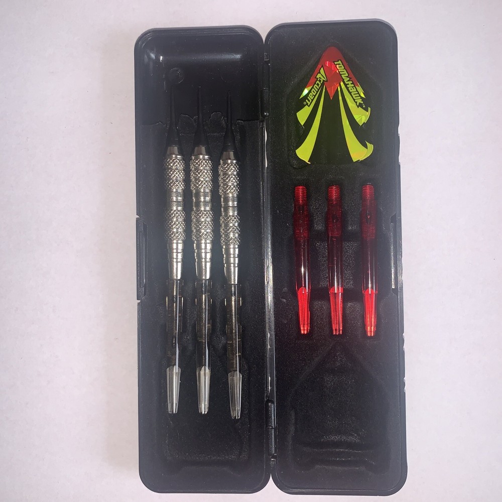 Accudart Set Competition Plastic Tip Dart with Compact Case and Flights New