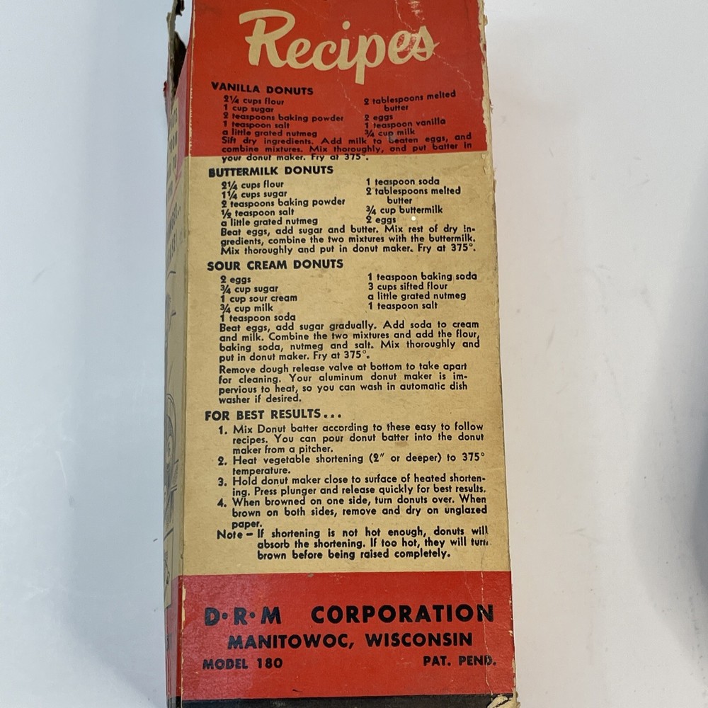 Donut Master Maker Breakfast DRM Corporation Vintage