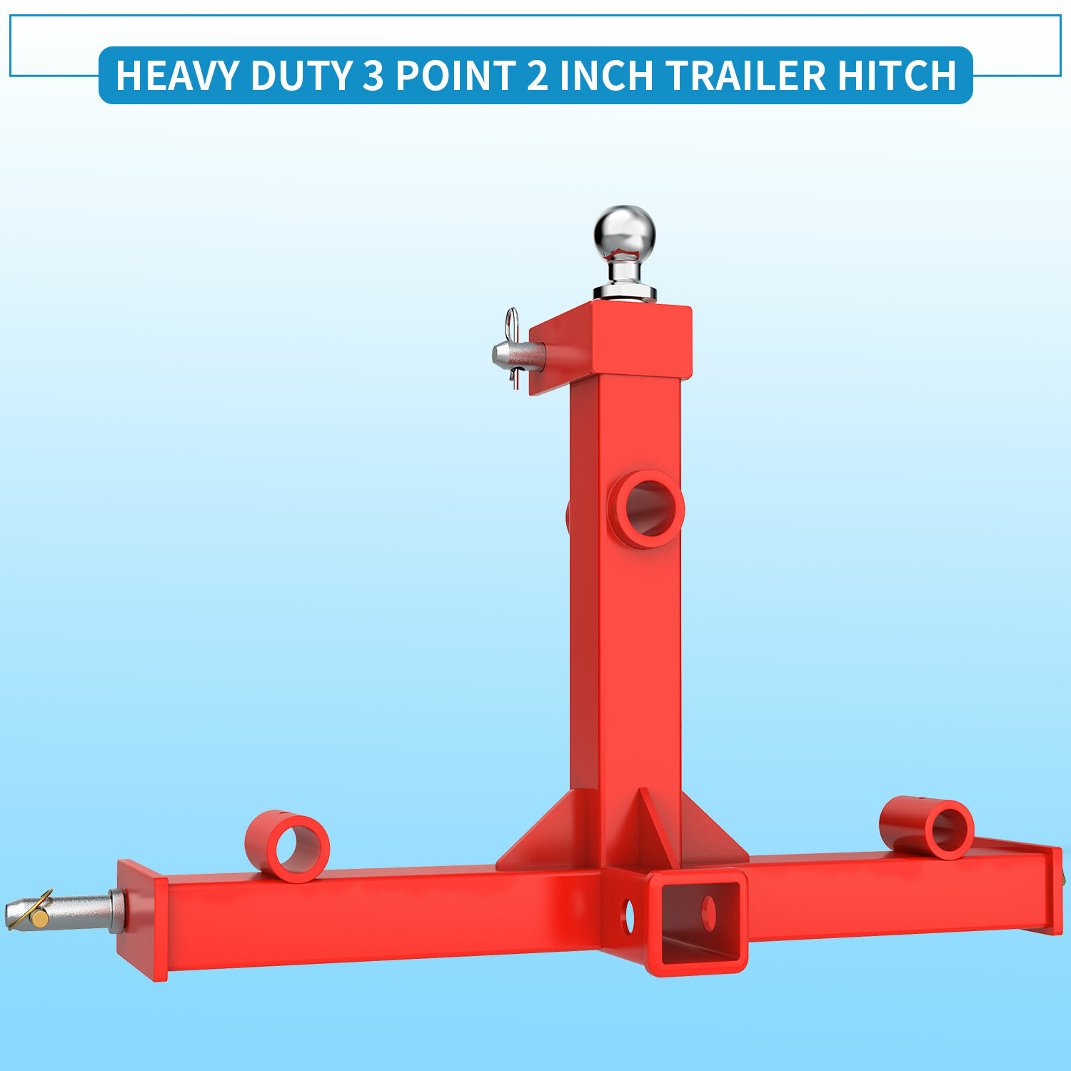 3 Point Gooseneck Receiver Hitch Trailer Mover Ball Drawbar CAT 1 Spear Receiver