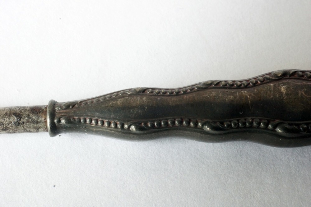 Vintage Sterling Silver Handle Shoe Button Hook 3 3/4" Long