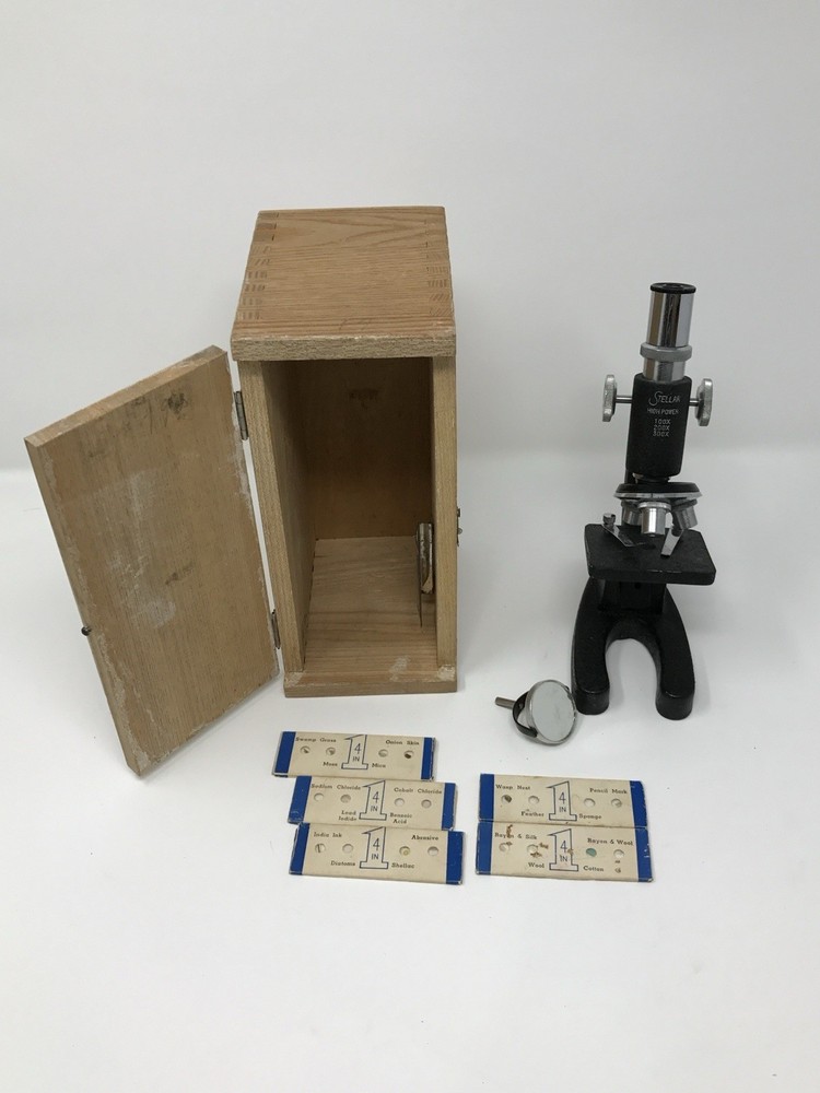 Vintage stellar microscope with kit.