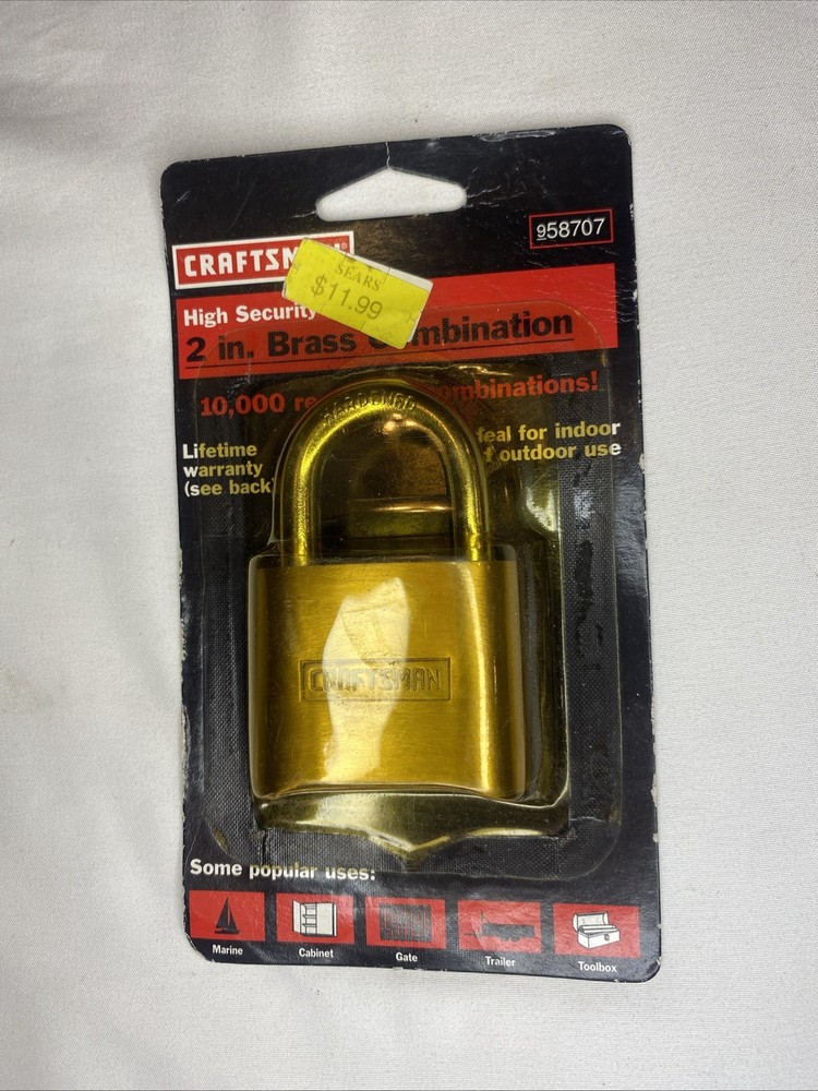 Craftsman 2”Brass Combination Padlock 958707