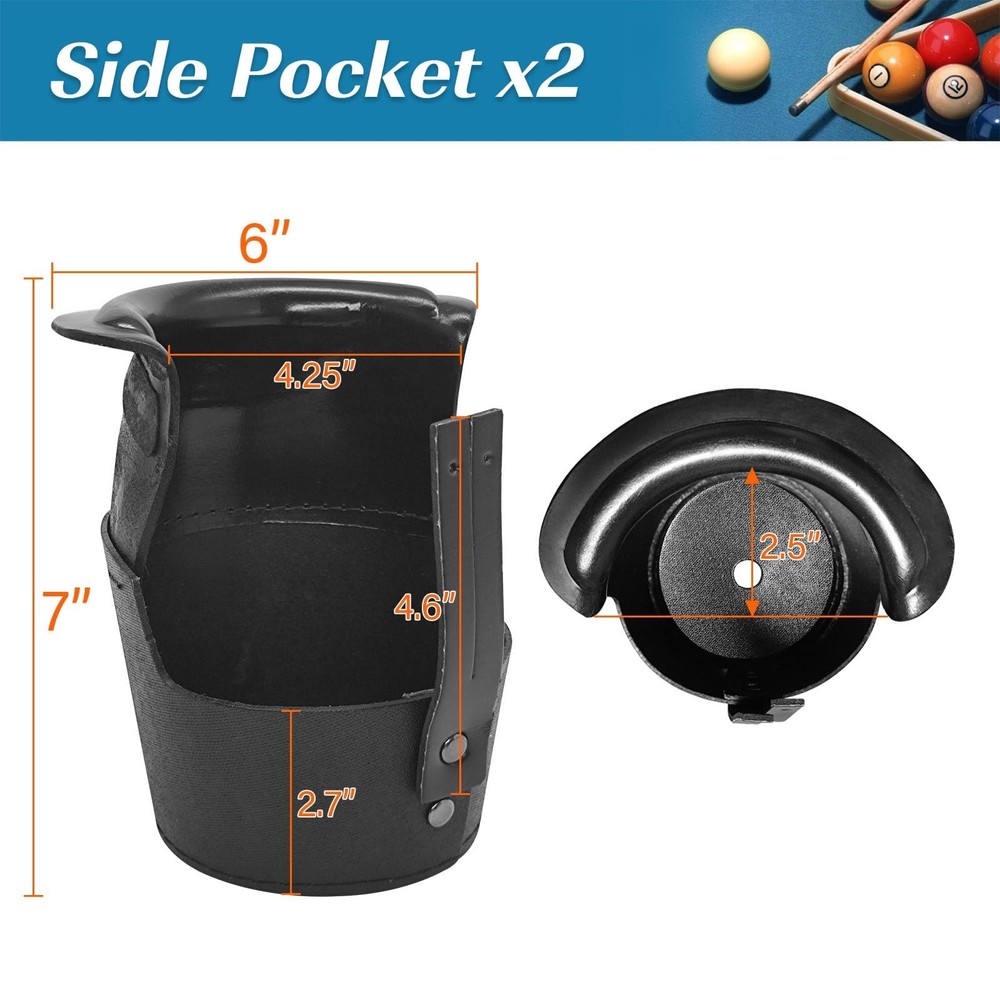 Pool Table Pockets Replacement Leather Pockets for Billiard Table Set of 6 Dr...