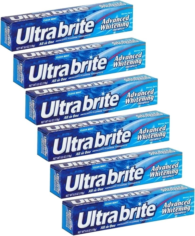 6 Pack Ultra Brite Advanced Whitening Mint Toothpaste 6.0 Oz Each