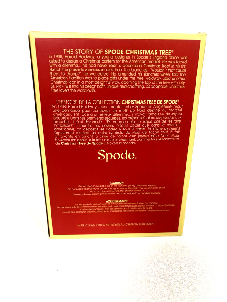 Spode Snow Globe With Christmas Tree/New In Box
