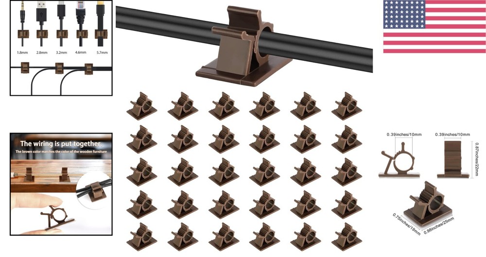High-Quality Self-Adhesive Cable Clips - 30 Pcs for Efficient Wire Organization