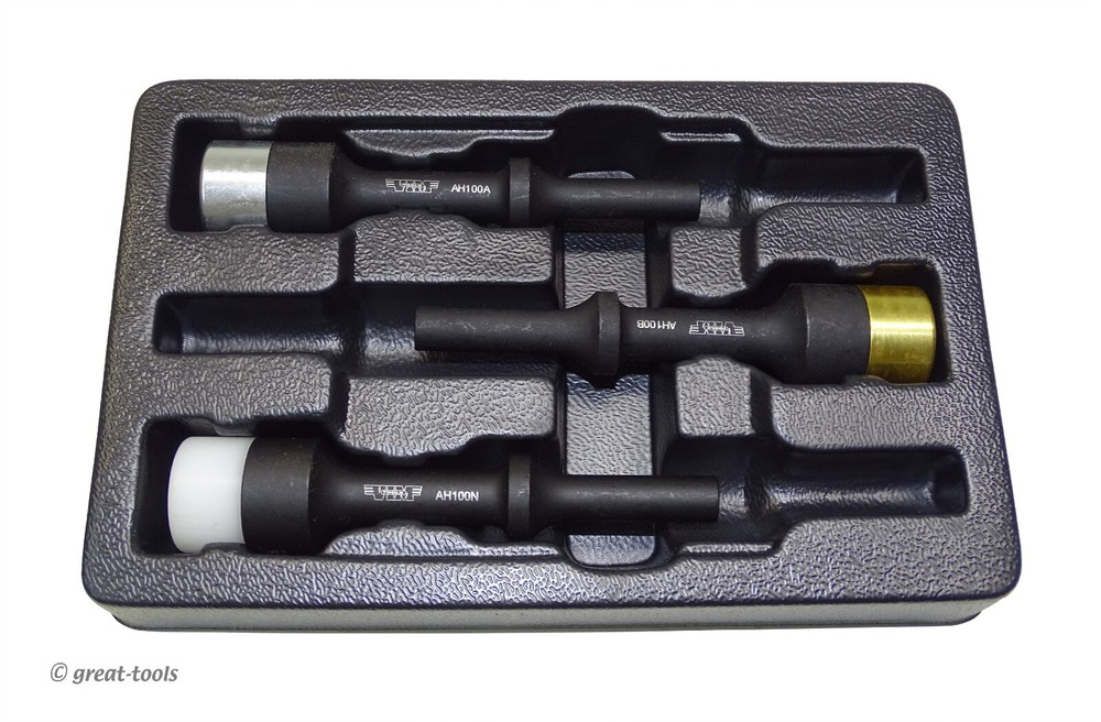 SOFT TIP AIR HAMMER SET – brass, aluminum, and nylon head bits – VIM Tools