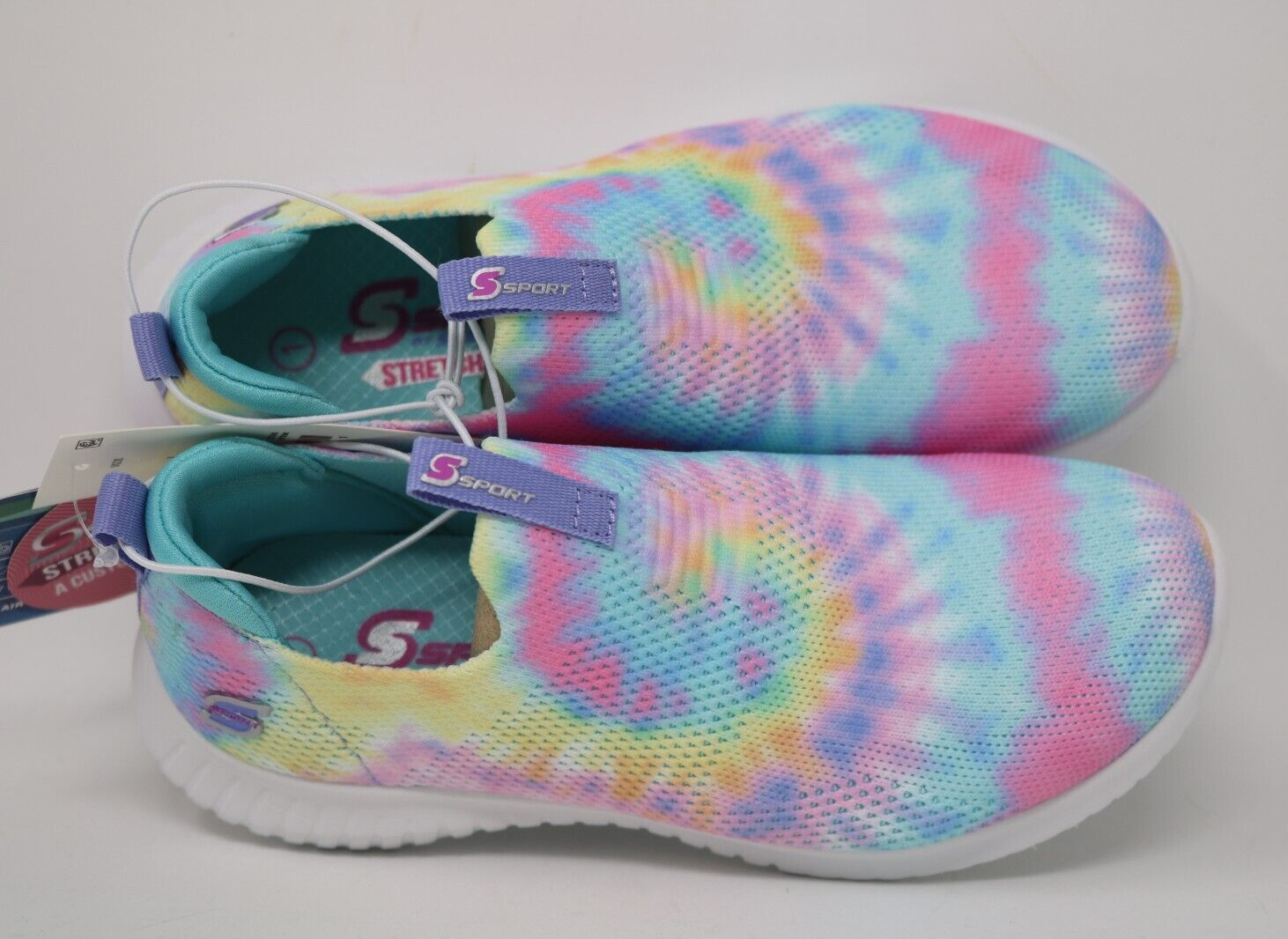S Sport by Sketchers Katya Multicolored TYE DYE Slip On Shoes Girl's Size 1 NWB