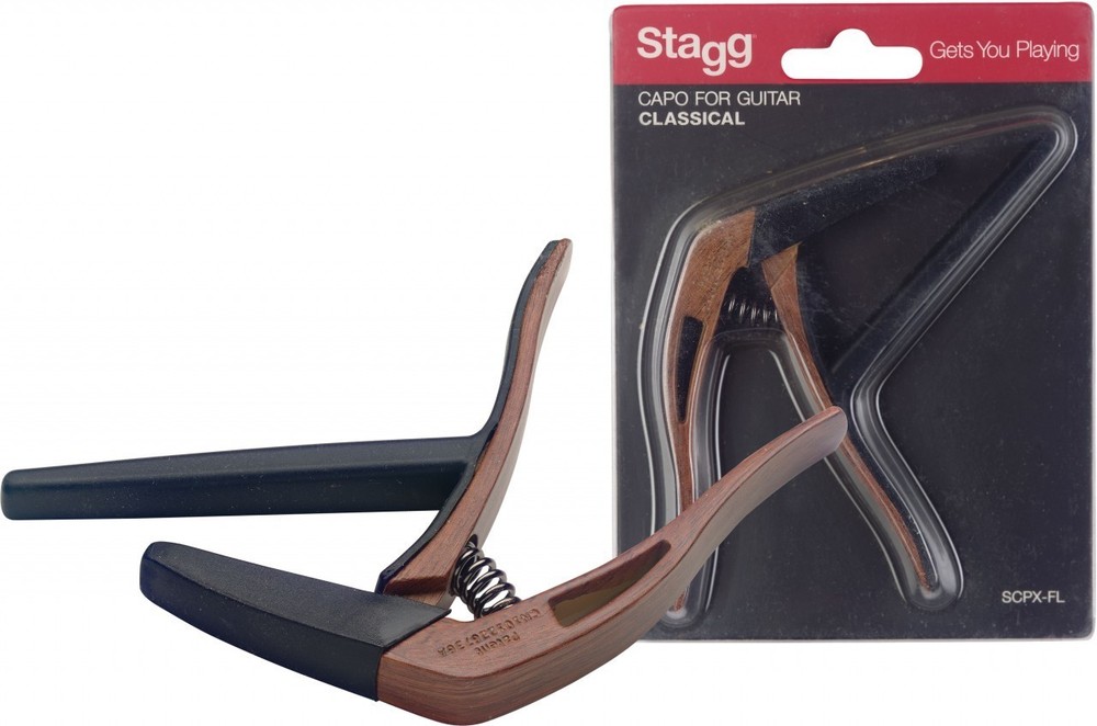 Stagg SCPX-FL DKWOOD Flat Trigger Shape Capo For Classical Guitar