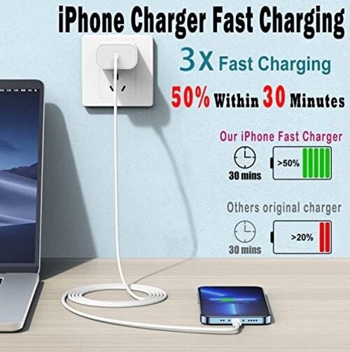 iPhone Charger Fast Charging,iPhone Fast Charger 2Pack Type C 2 Pack 6FT C-L