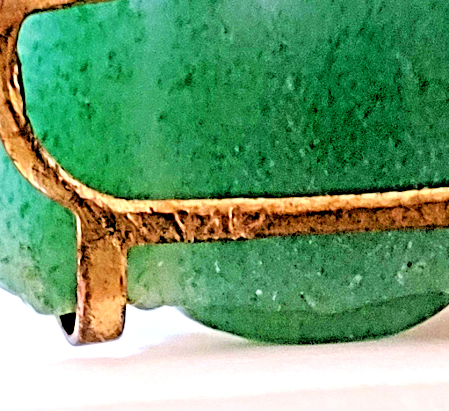 14K Yellow Gold Jade Ruby Buddha Pendant Vintage 1" Tall