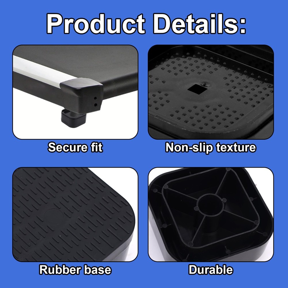 4pcs Adjustable Treadmill Incline Blocks, Non‑Slip Stackable Ramp Pads