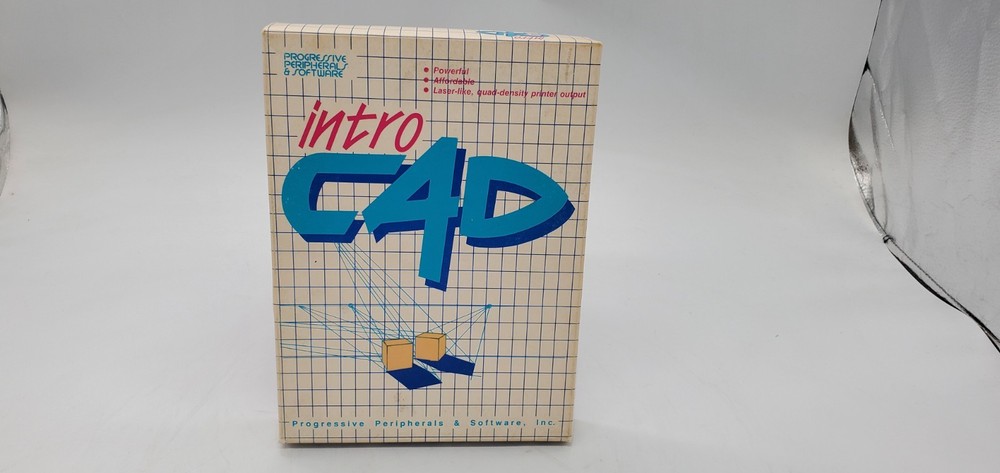 Intro Cad (Progressive Peripherals & Software, Commodore Amiga, 1988) CIB Works!