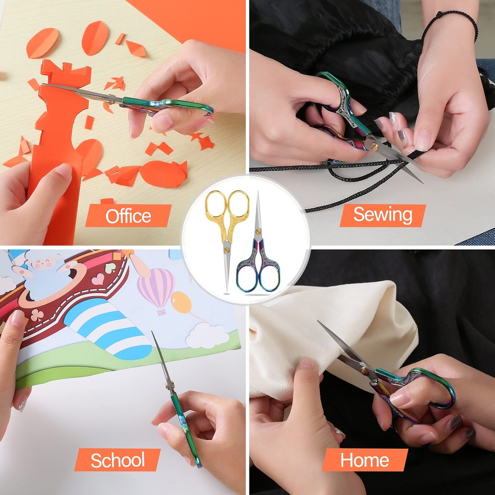 Small sharp scissors-5 Inch Precision Scissors-2 pack,razor Sharp Blade Shear...