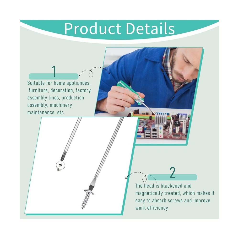 Magnetic Screwdriver Set, Small Screwdriver Tool ​flat Head and Phillips S
