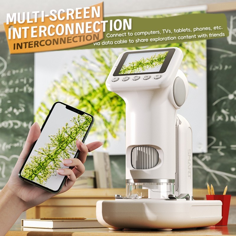 1600x Microscope for Kids, 2" Digital Screen Kids Microscopes